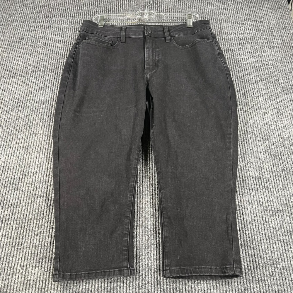 Judy Blue Capri Jeans Womens 14W Black Casual Comfort Lightweight Dark Wash